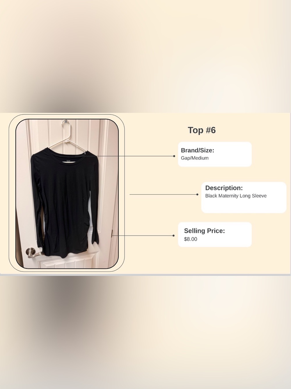 GAP maternity Black Long-Sleeve Crew Top
